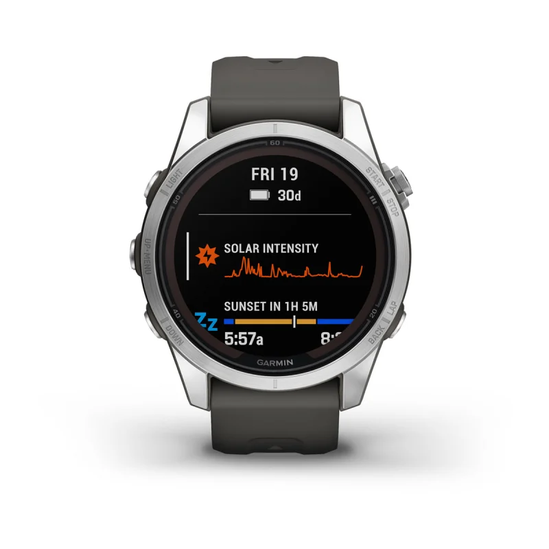 Fēnix® 7S Pro Solar Edition | Silver avec bracelet gris – Image 2